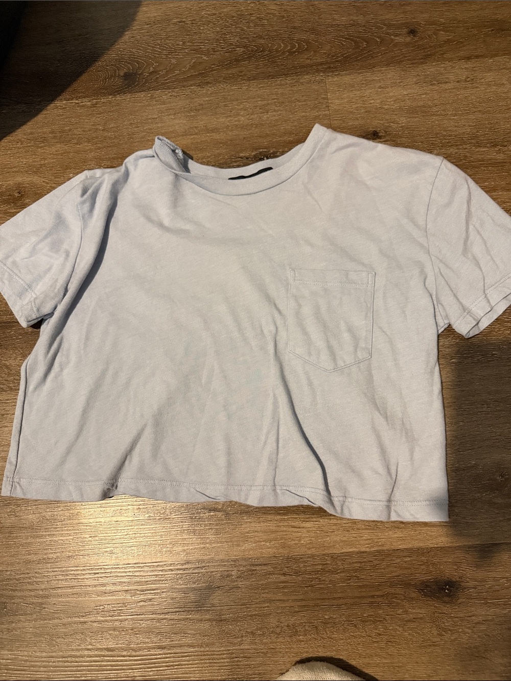 BRANDY MELVILLE Cropped Light Blue Pocket Tee
